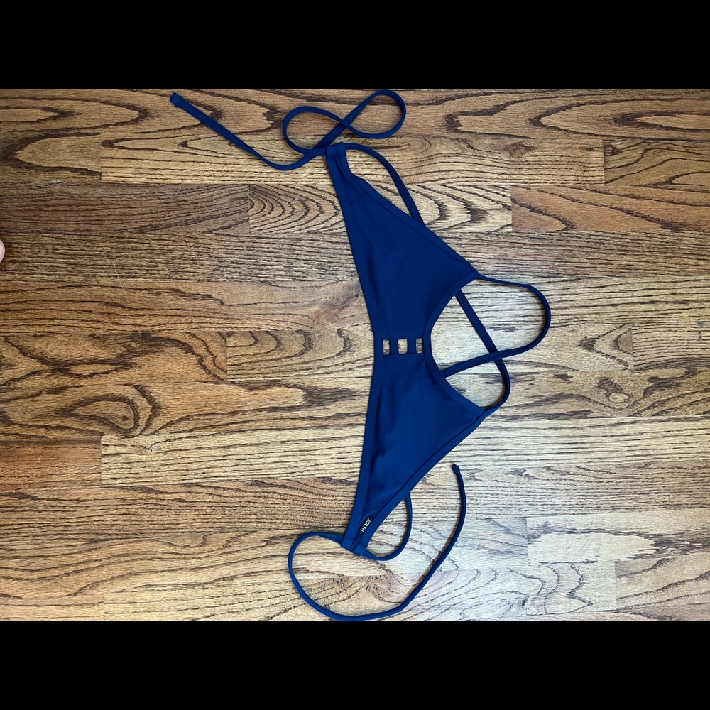 Jolyn size S navy bathing suit bikini top